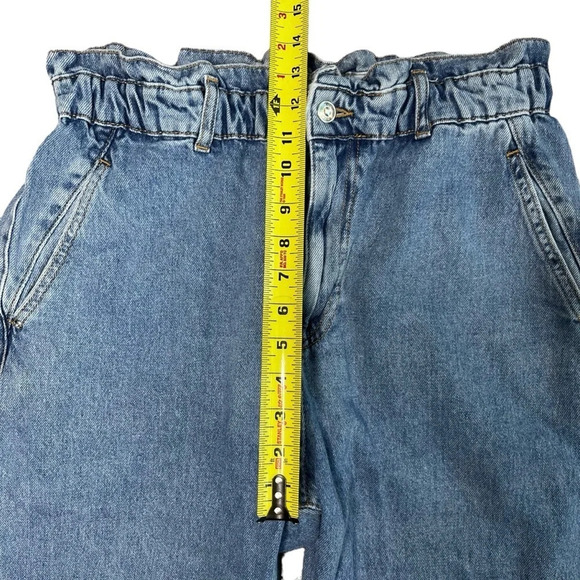 Zara 90’s Vintage Style Paper Bag Carrot Leg Ankle Jeans Size 10 - Picture 6 of 13